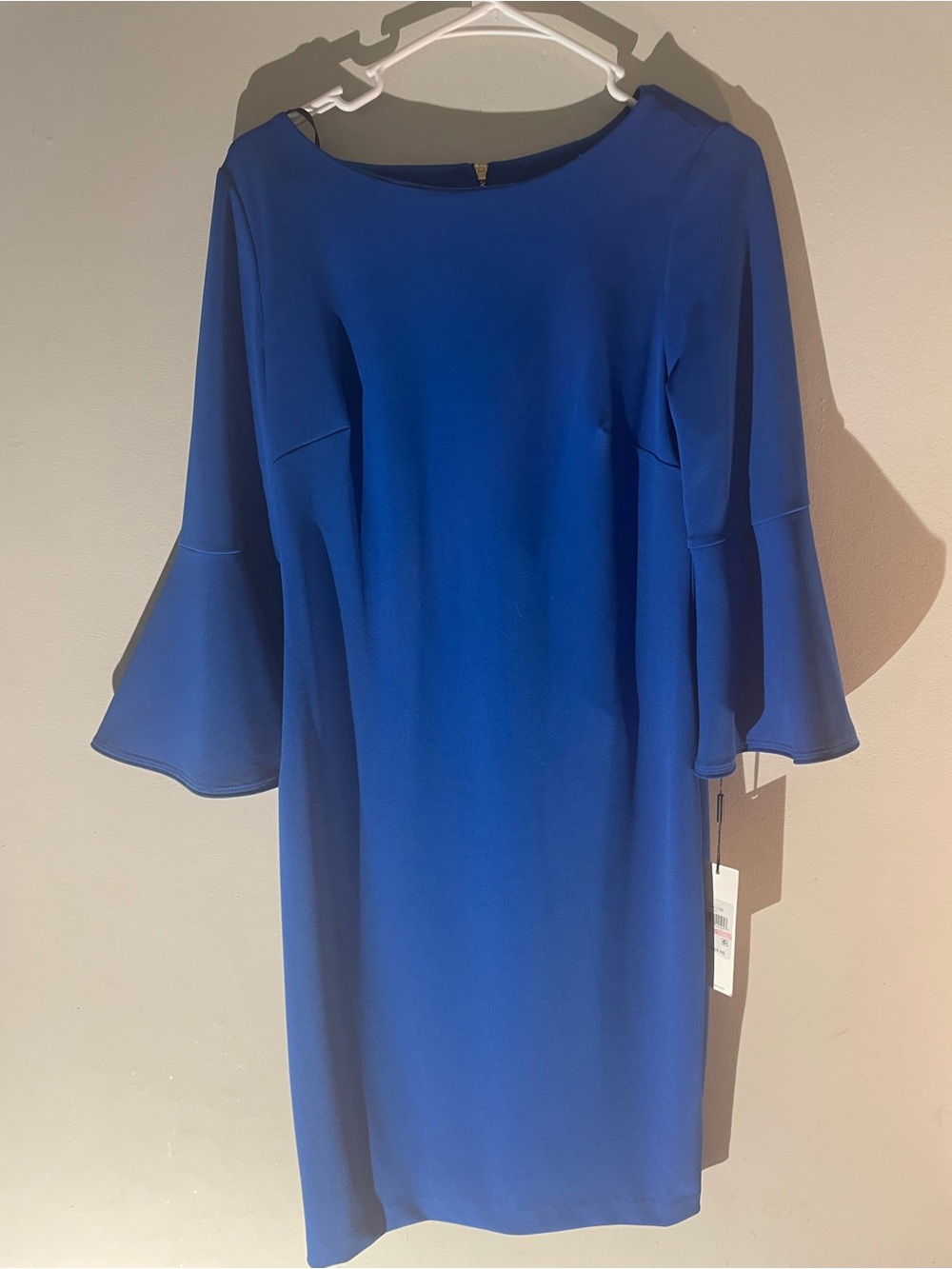 Calvin Klein Royal Blue Bell-Sleeve Sheath Dress